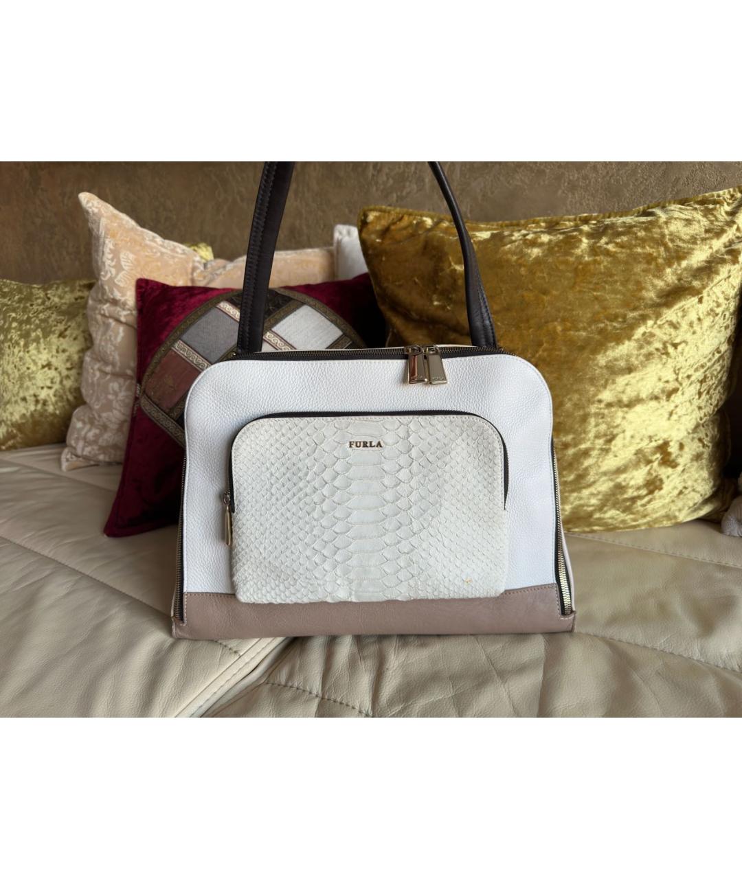 FURLA Бежевая кожаная сумка тоут, фото 6