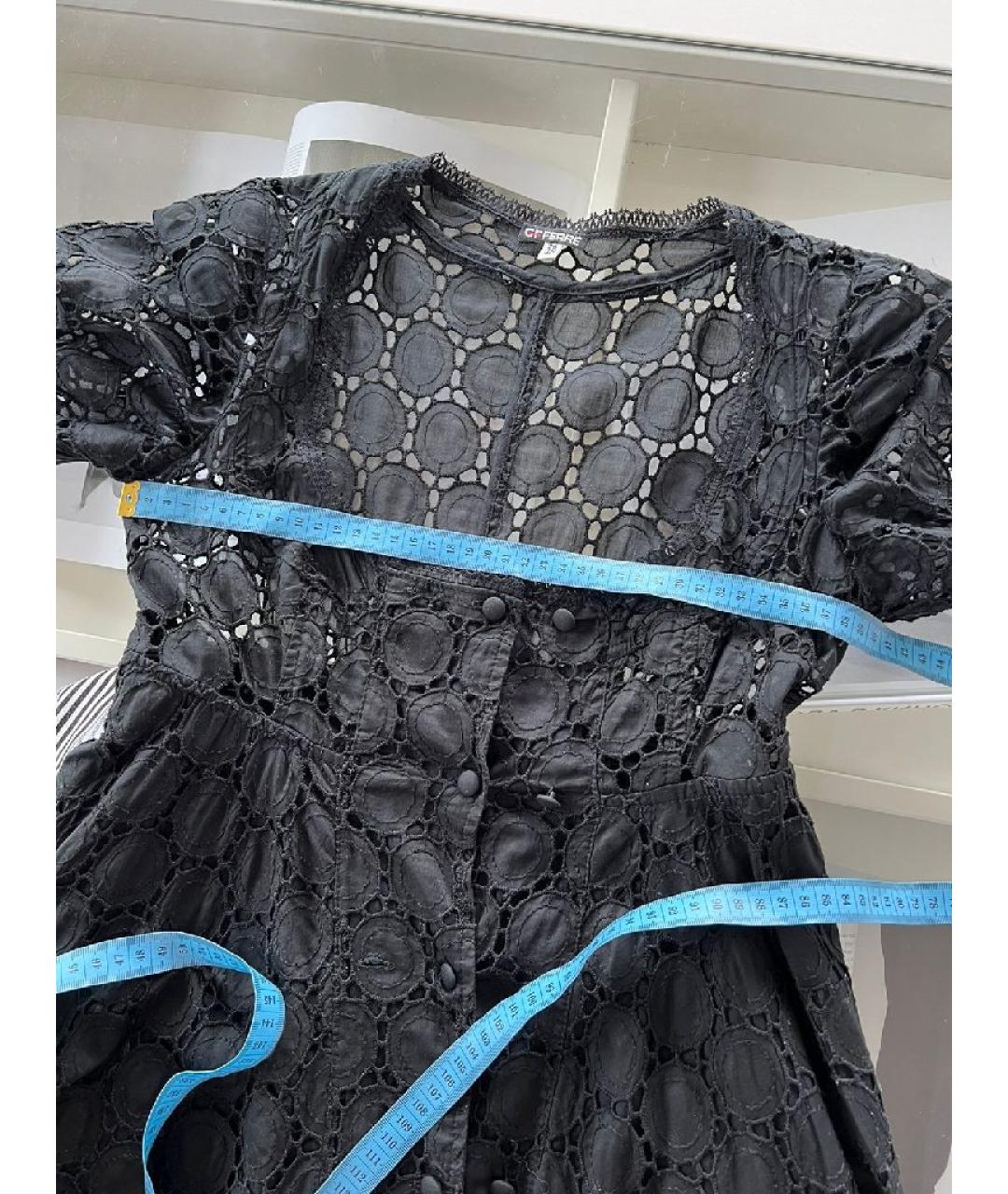 ALBERTA FERRETTI Черное хлопковое платье, фото 5