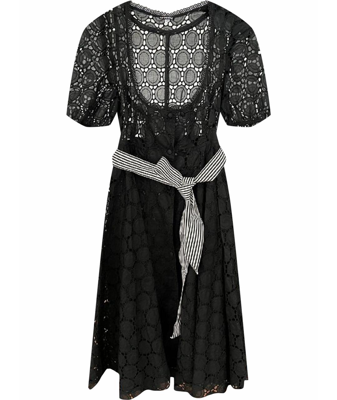 ALBERTA FERRETTI Черное хлопковое платье, фото 1