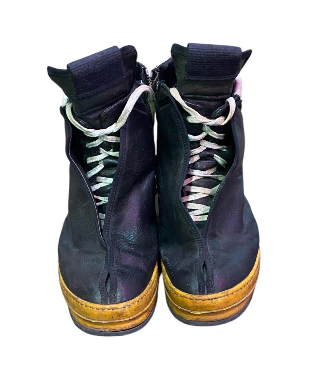 RICK OWENS Черные кожаные высокие кроссовки / кеды, фото 2