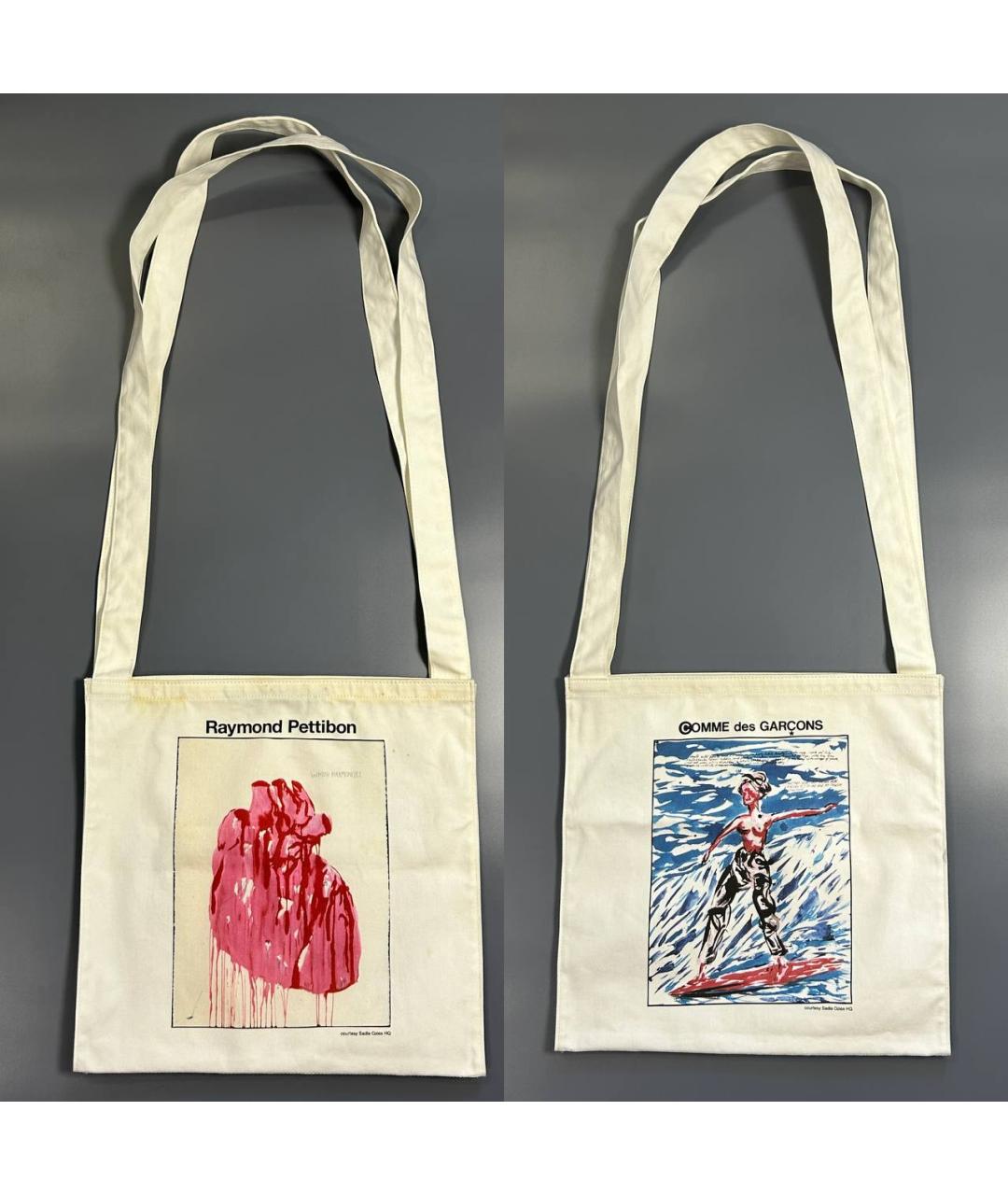 COMME DES GARÇONS Бежевая хлопковая сумка тоут, фото 3