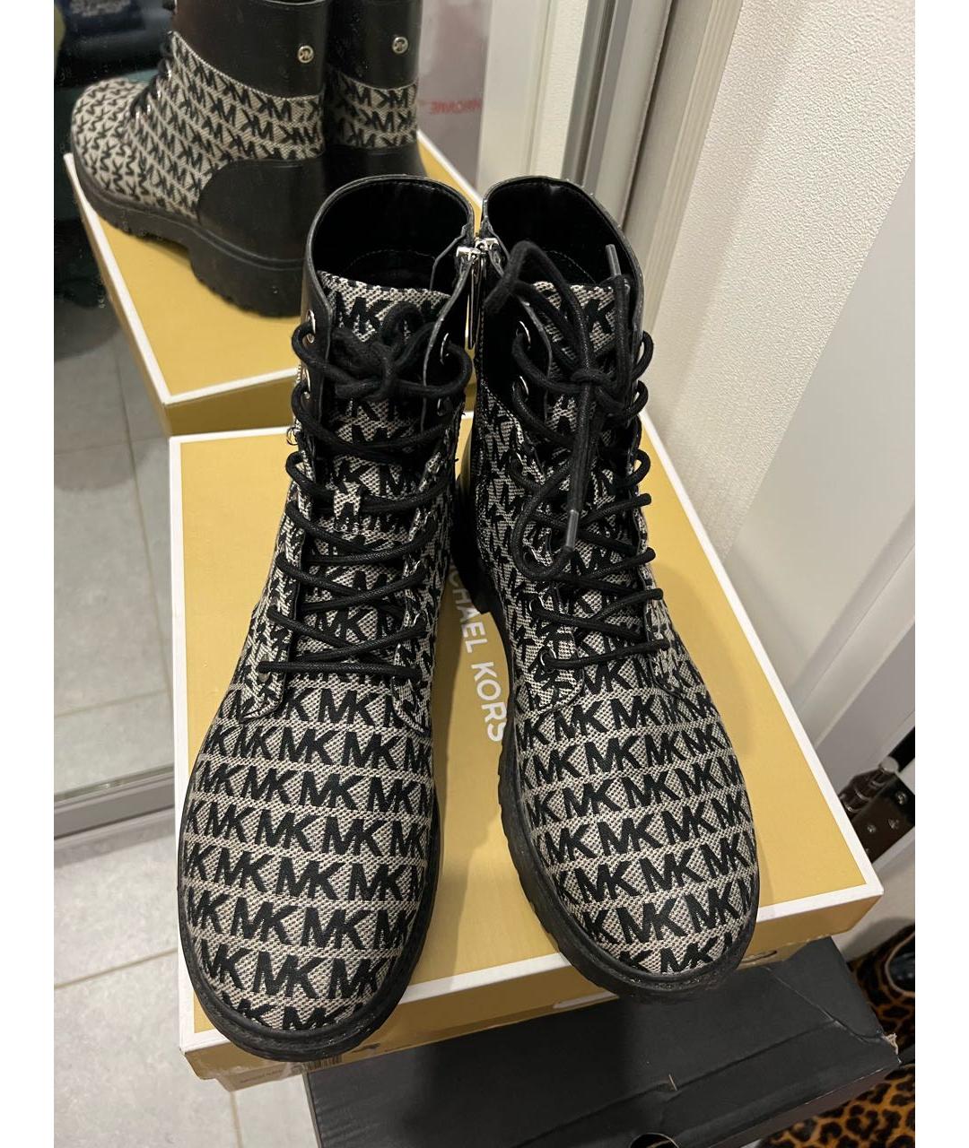 MICHAEL MICHAEL KORS Черные текстильные ботинки, фото 2