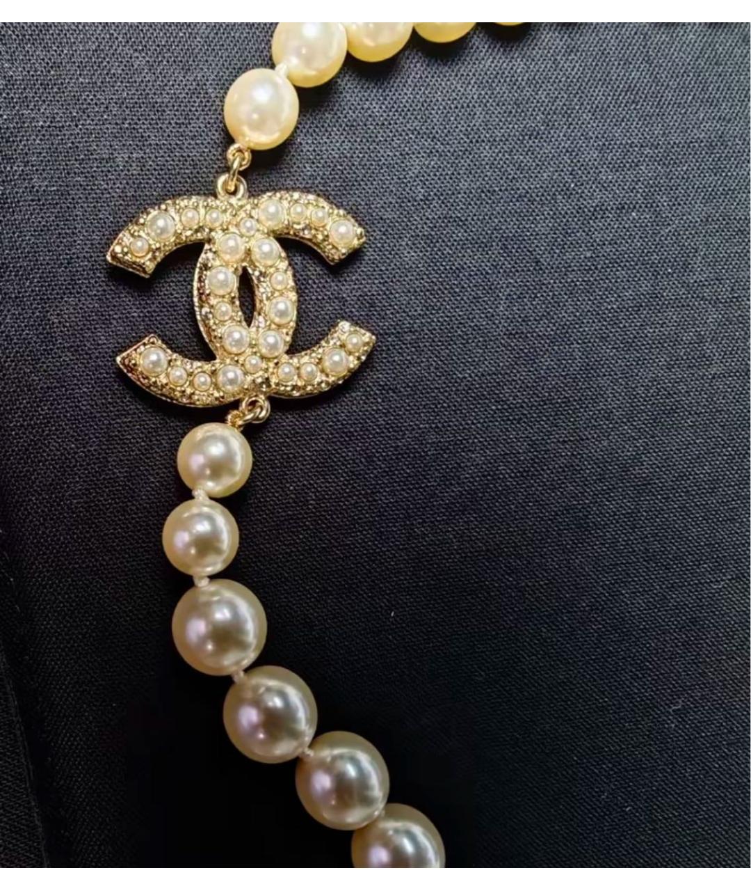 CHANEL Белое колье, фото 4