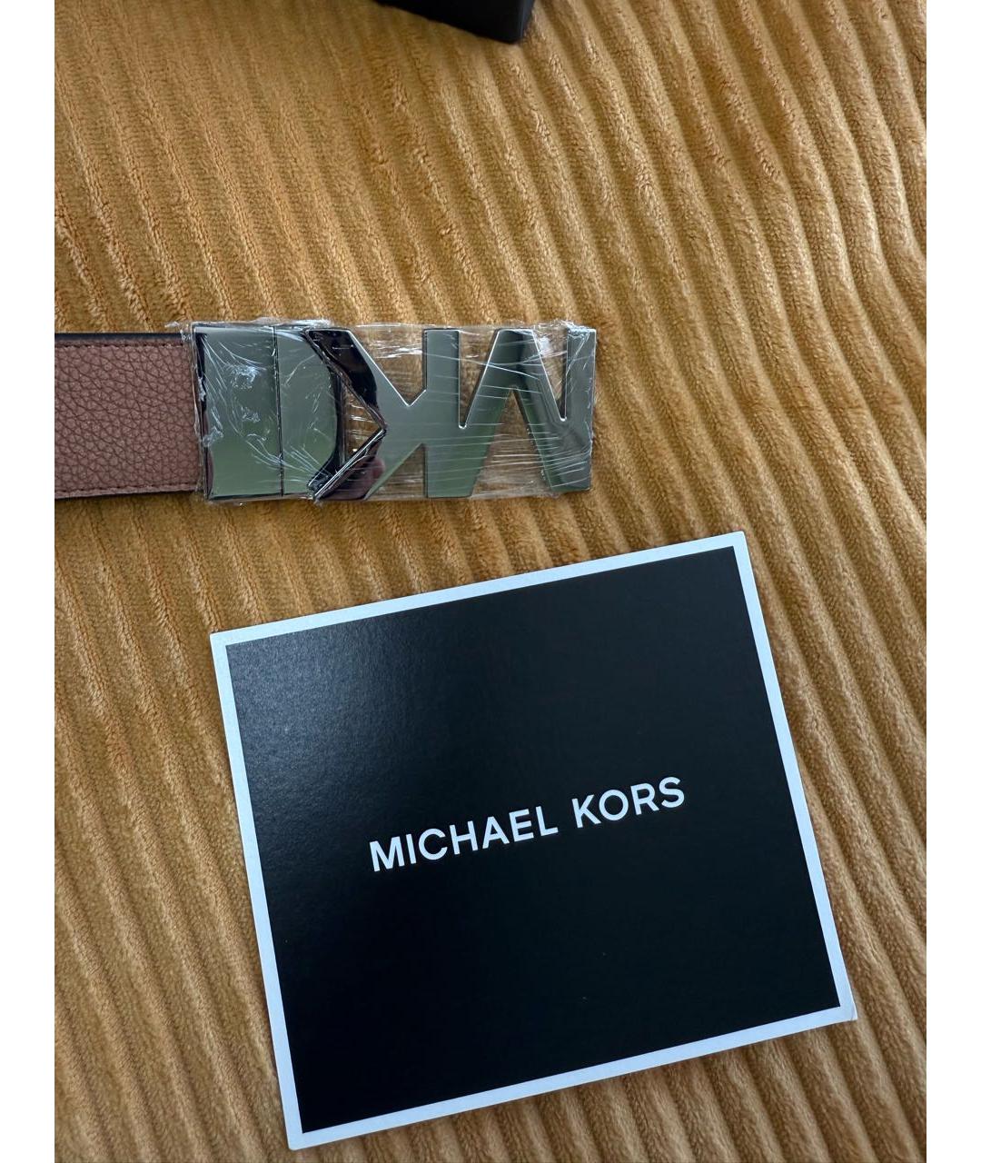 MICHAEL KORS Коричневый кожаный ремень, фото 7