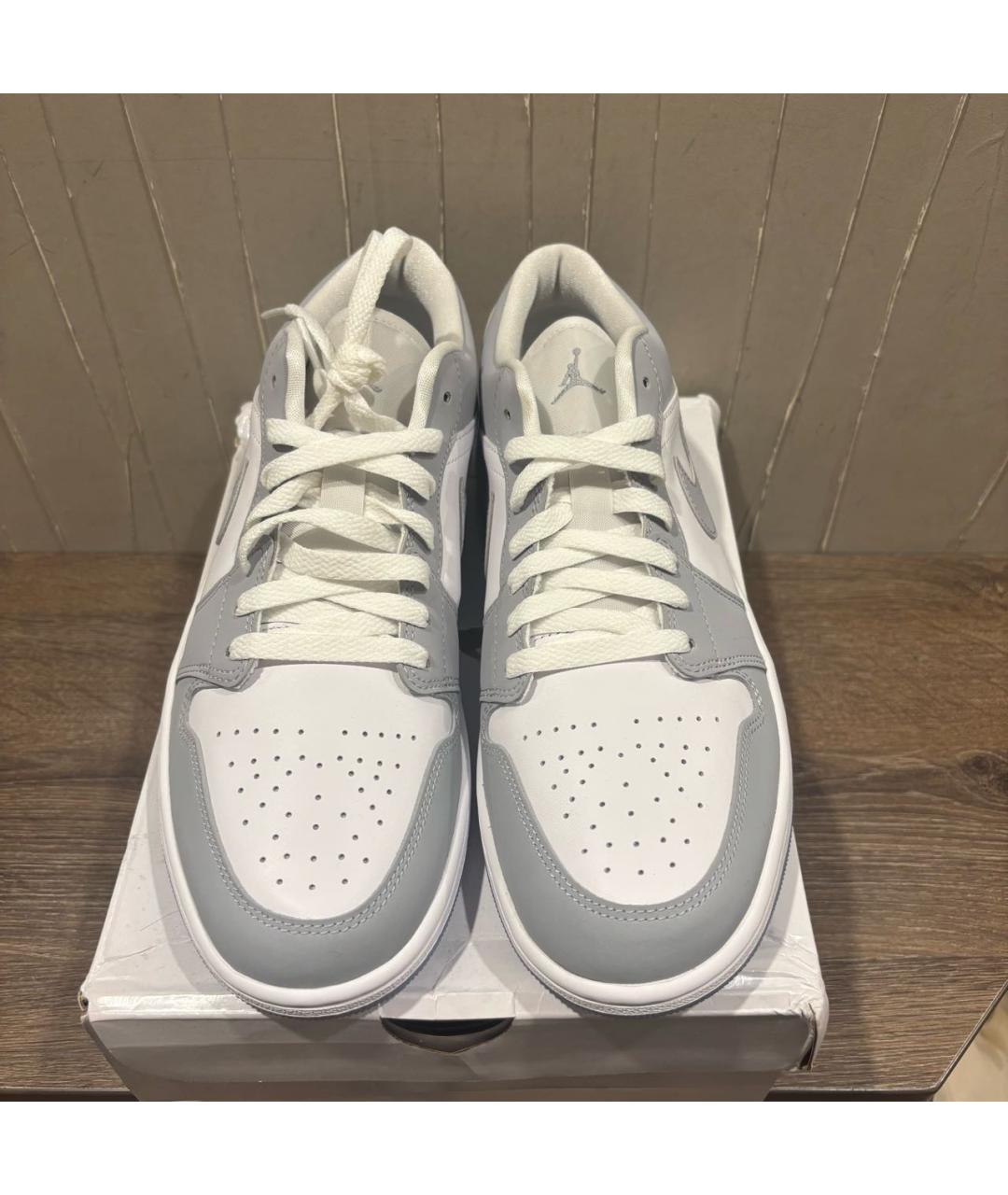 JORDAN Серые низкие кроссовки / кеды из искусственной кожи, фото 2