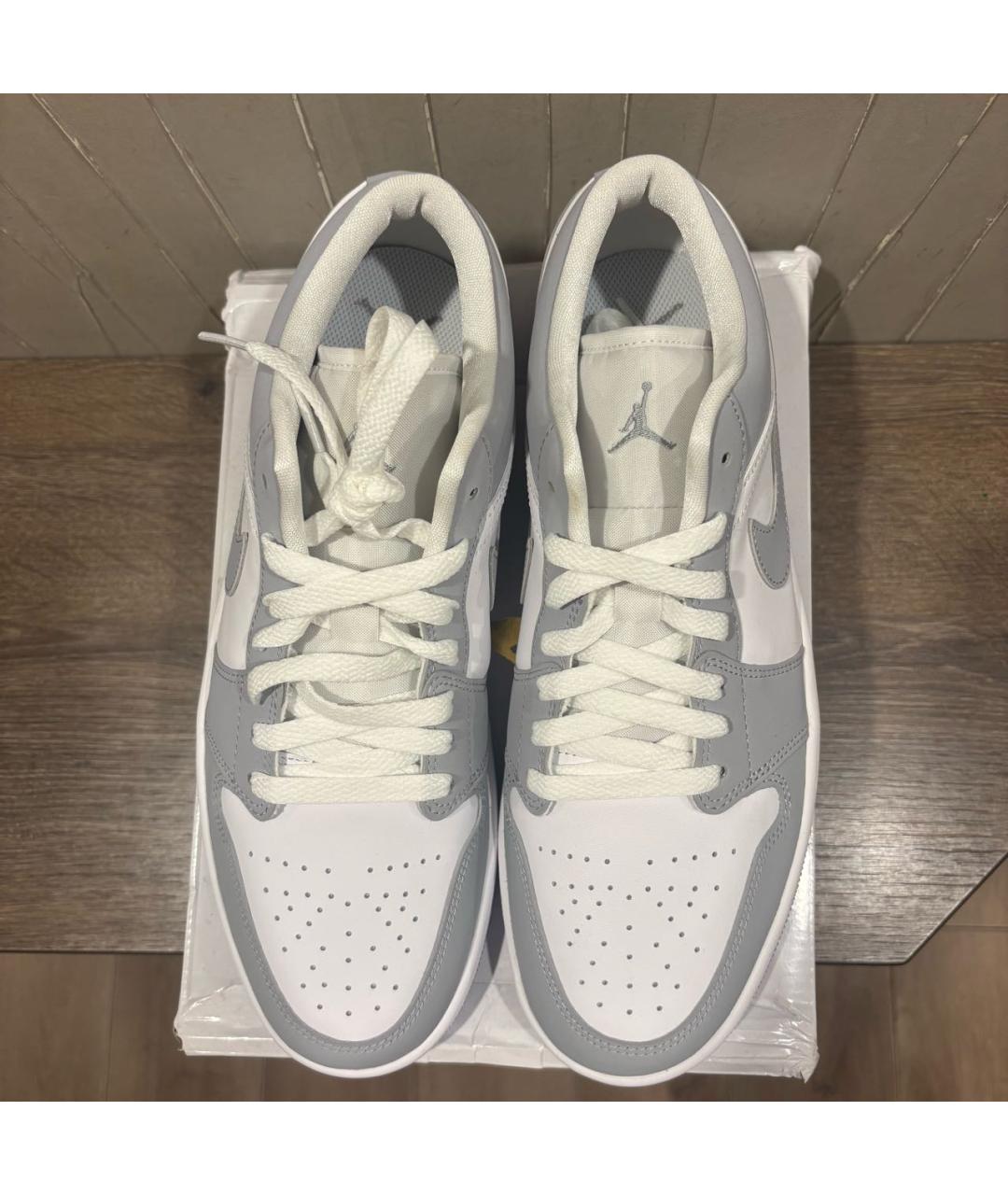 JORDAN Серые низкие кроссовки / кеды из искусственной кожи, фото 3