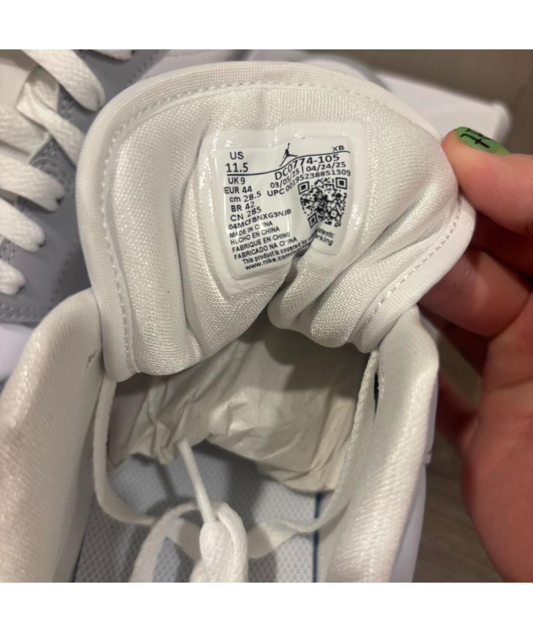 JORDAN Серые низкие кроссовки / кеды из искусственной кожи, фото 5