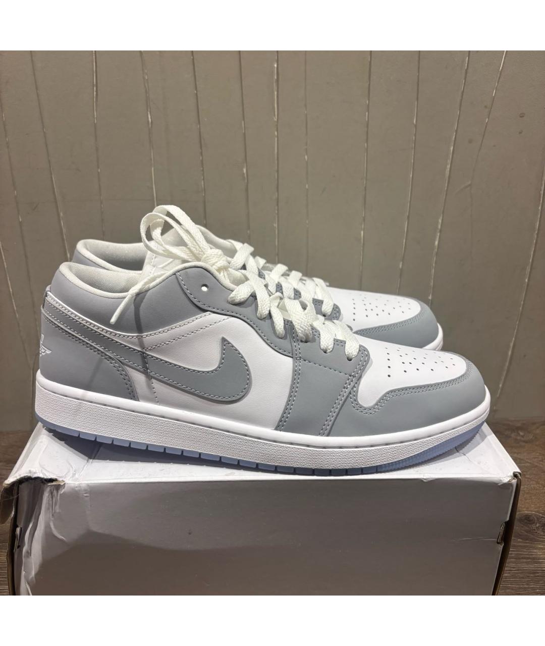 JORDAN Серые низкие кроссовки / кеды из искусственной кожи, фото 9