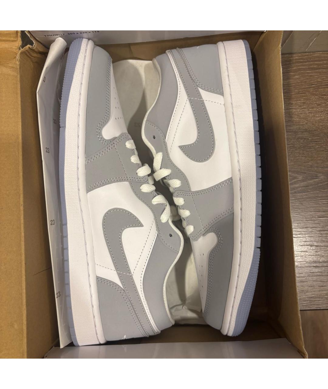 JORDAN Серые низкие кроссовки / кеды из искусственной кожи, фото 7