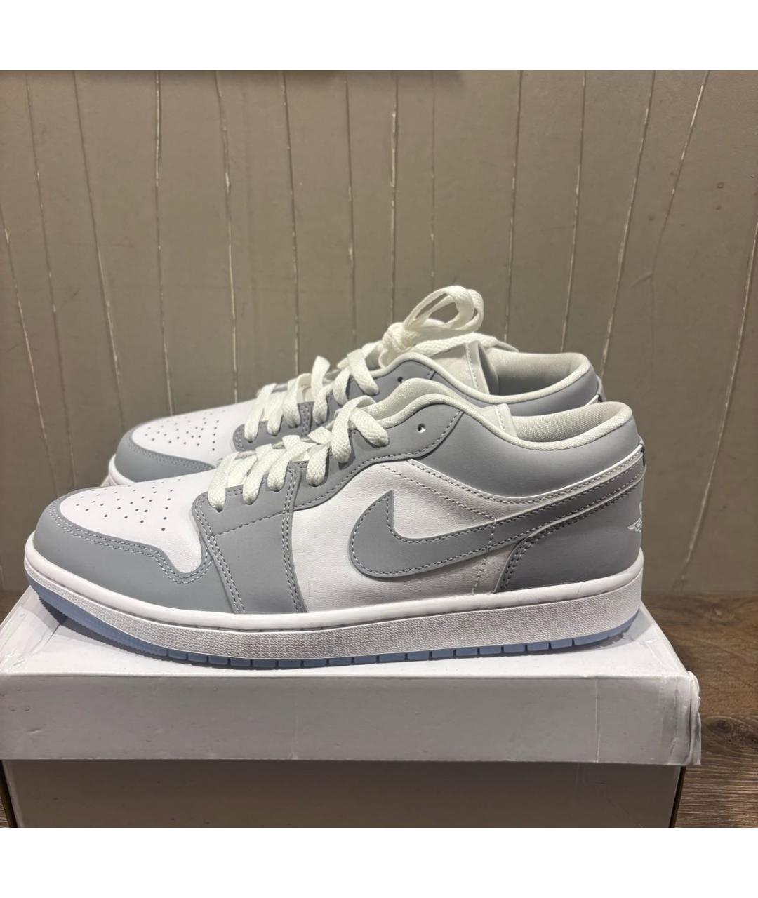 JORDAN Серые низкие кроссовки / кеды из искусственной кожи, фото 6