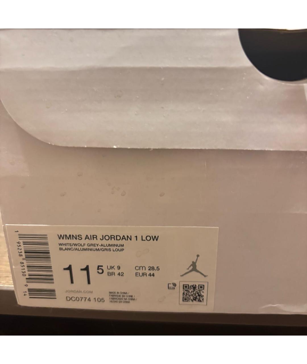 JORDAN Серые низкие кроссовки / кеды из искусственной кожи, фото 8