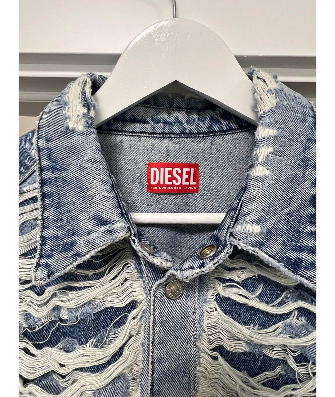 DIESEL Голубая хлопковая кэжуал рубашка, фото 3