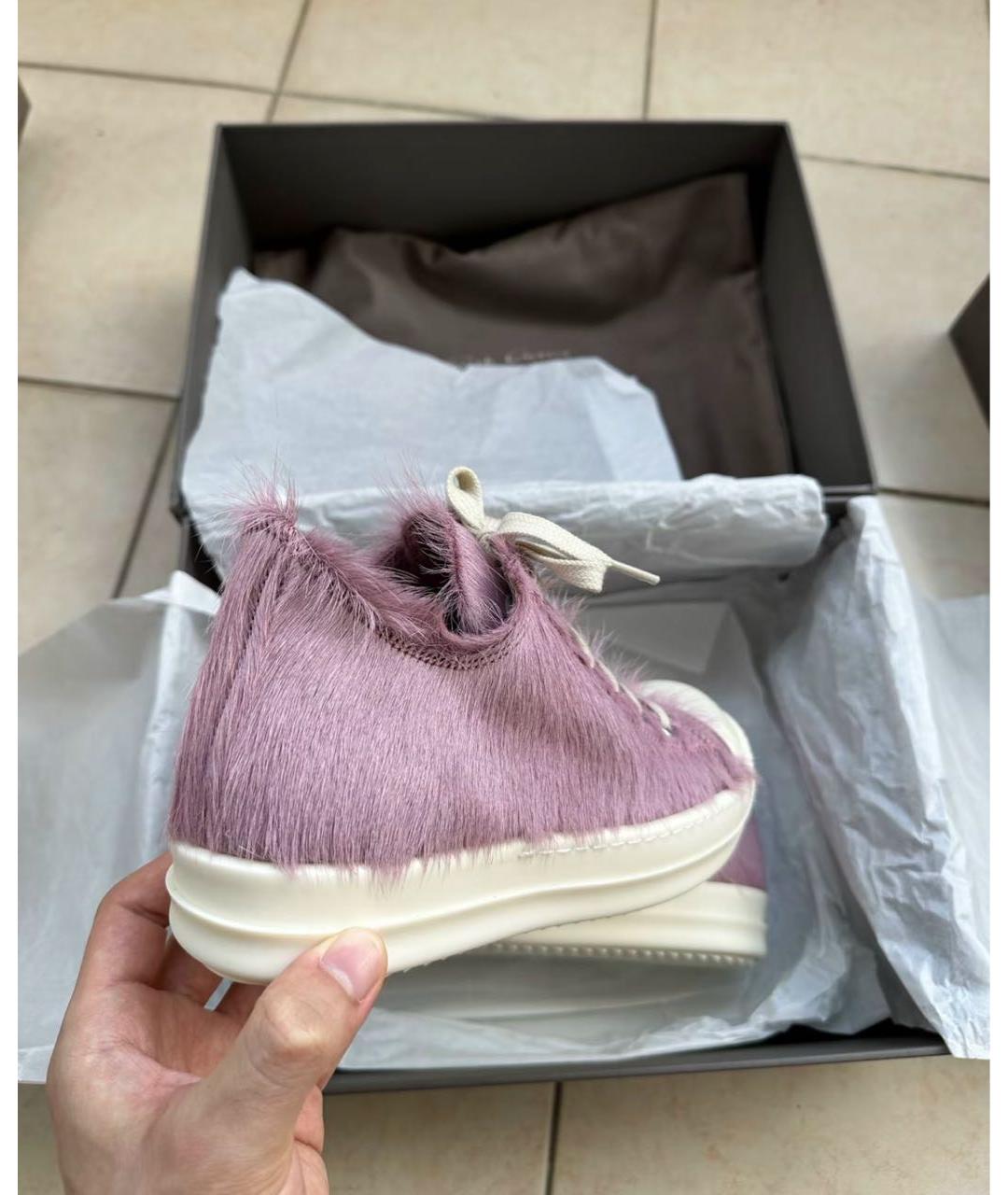 RICK OWENS Розовые кеды, фото 3