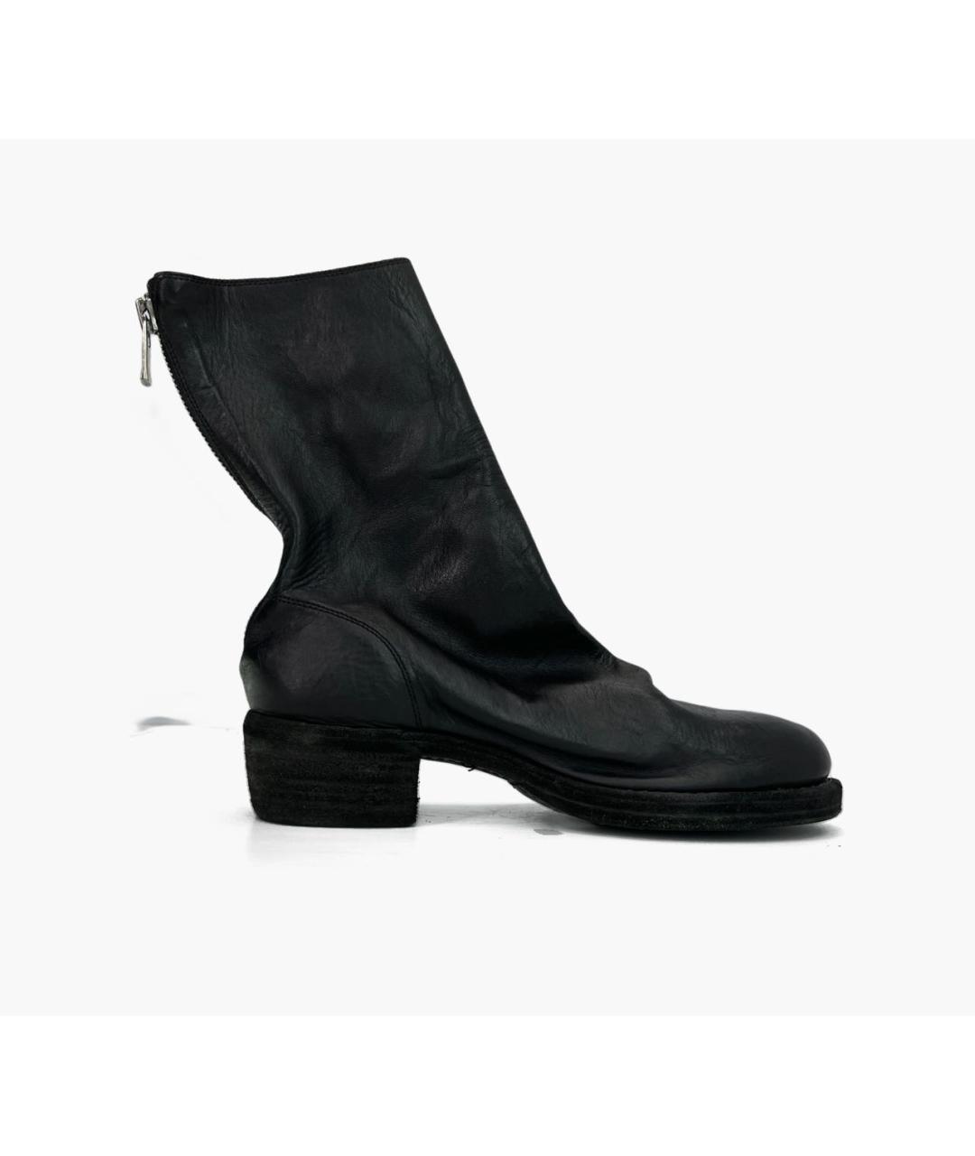 GUIDI Черные кожаные ботинки, фото 9