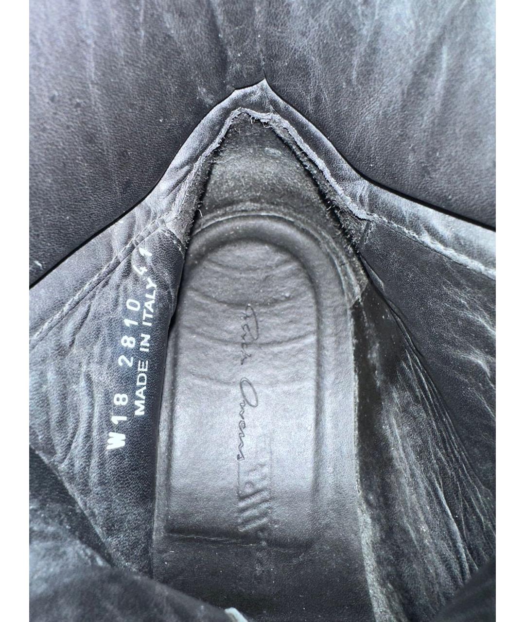 RICK OWENS Черные кожаные высокие ботинки, фото 5