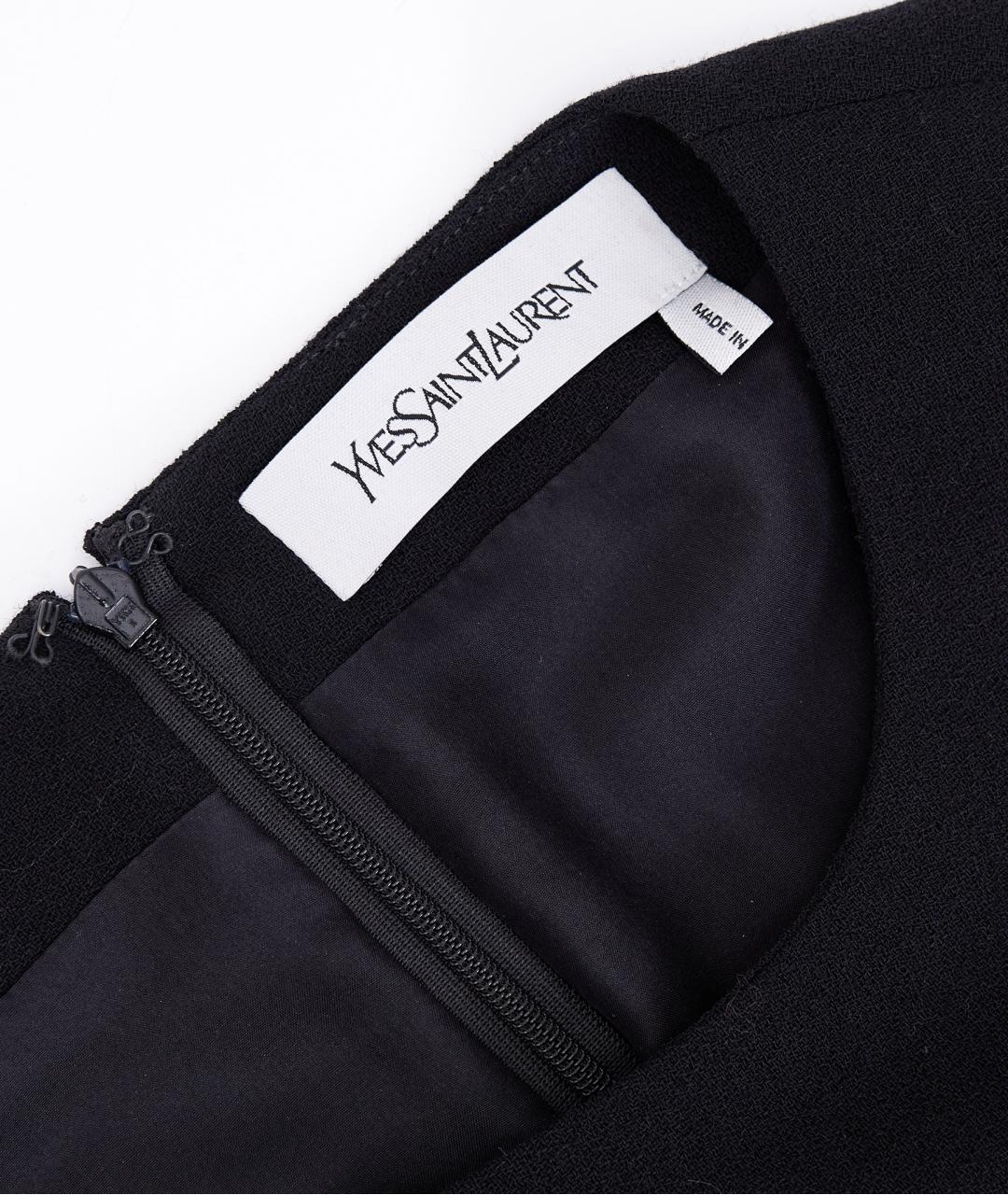 SAINT LAURENT Черное шерстяное платье, фото 4