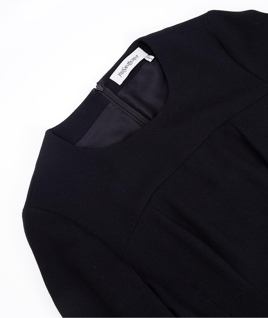 SAINT LAURENT Черное шерстяное платье, фото 3