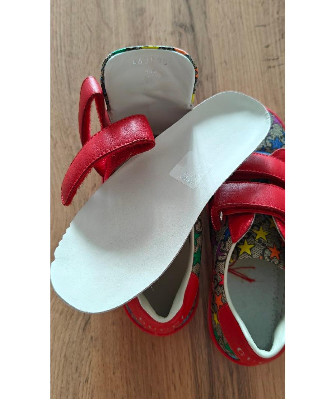 GUCCI Красные кожаные кеды, фото 5