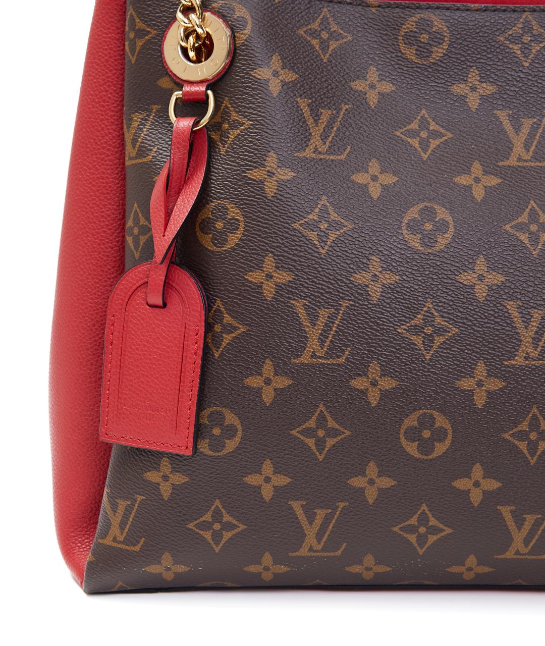 LOUIS VUITTON Коричневая кожаная сумка тоут, фото 5