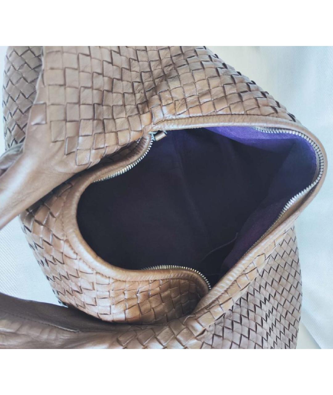 BOTTEGA VENETA Коричневая кожаная сумка тоут, фото 4