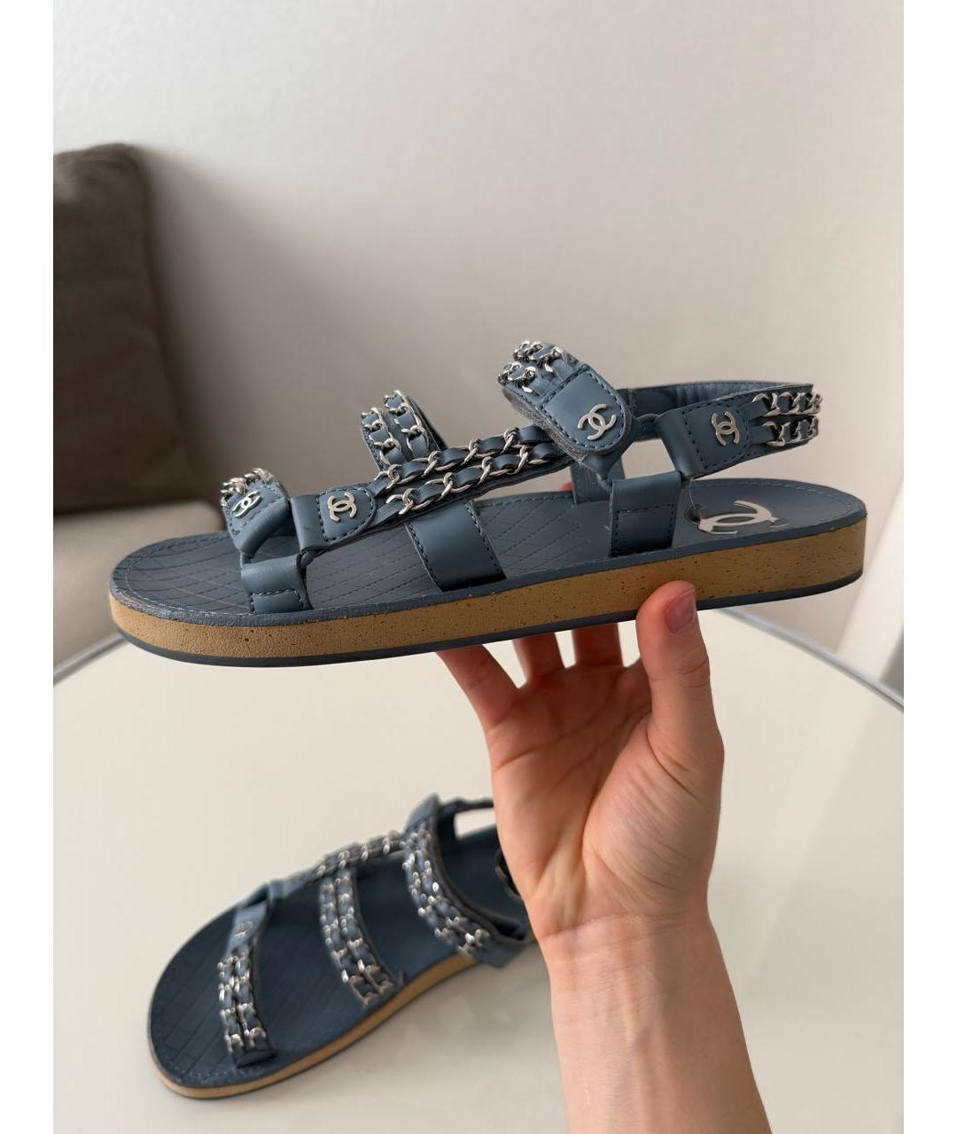 CHANEL Голубые сандалии, фото 3