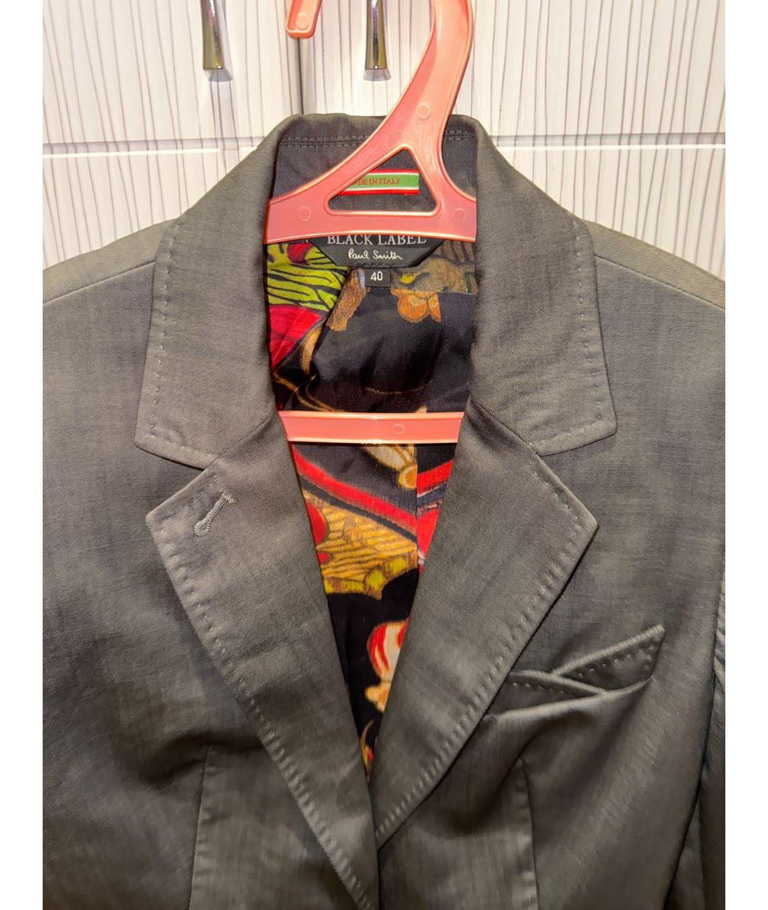 PAUL SMITH Антрацитовый шерстяной жакет/пиджак, фото 2