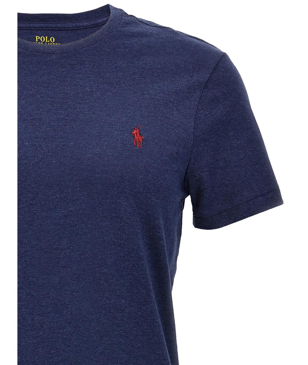 POLO RALPH LAUREN Синяя хлопковая футболка, фото 3