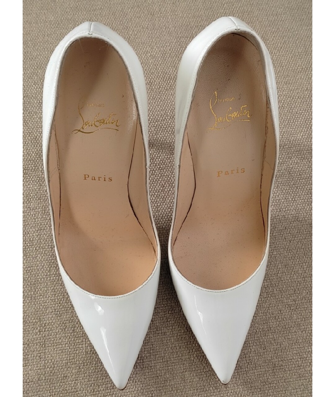 CHRISTIAN LOUBOUTIN Белые туфли из лакированной кожи, фото 3