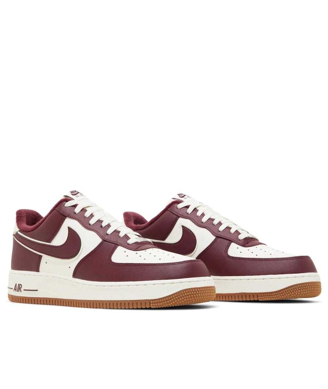 NIKE Бордовые кожаные низкие кроссовки / кеды, фото 2
