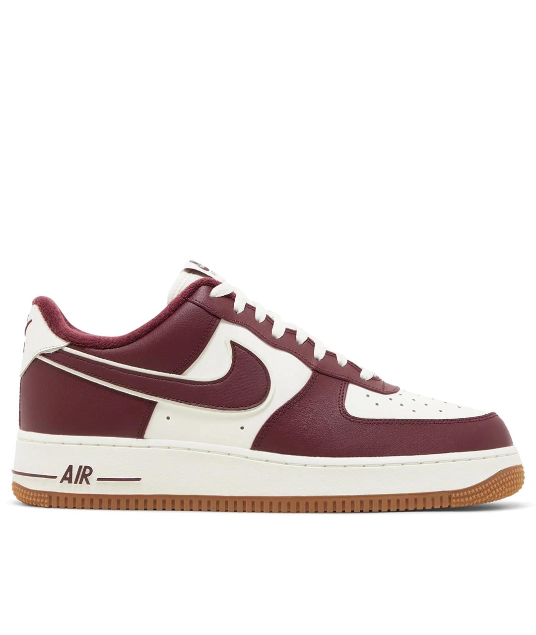 NIKE Бордовые кожаные низкие кроссовки / кеды, фото 1