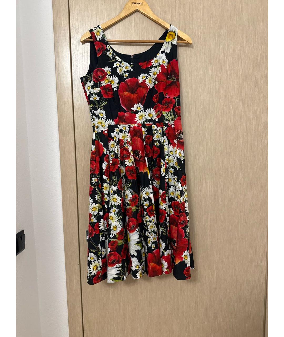DOLCE&GABBANA Черное хлопковое повседневное платье, фото 7