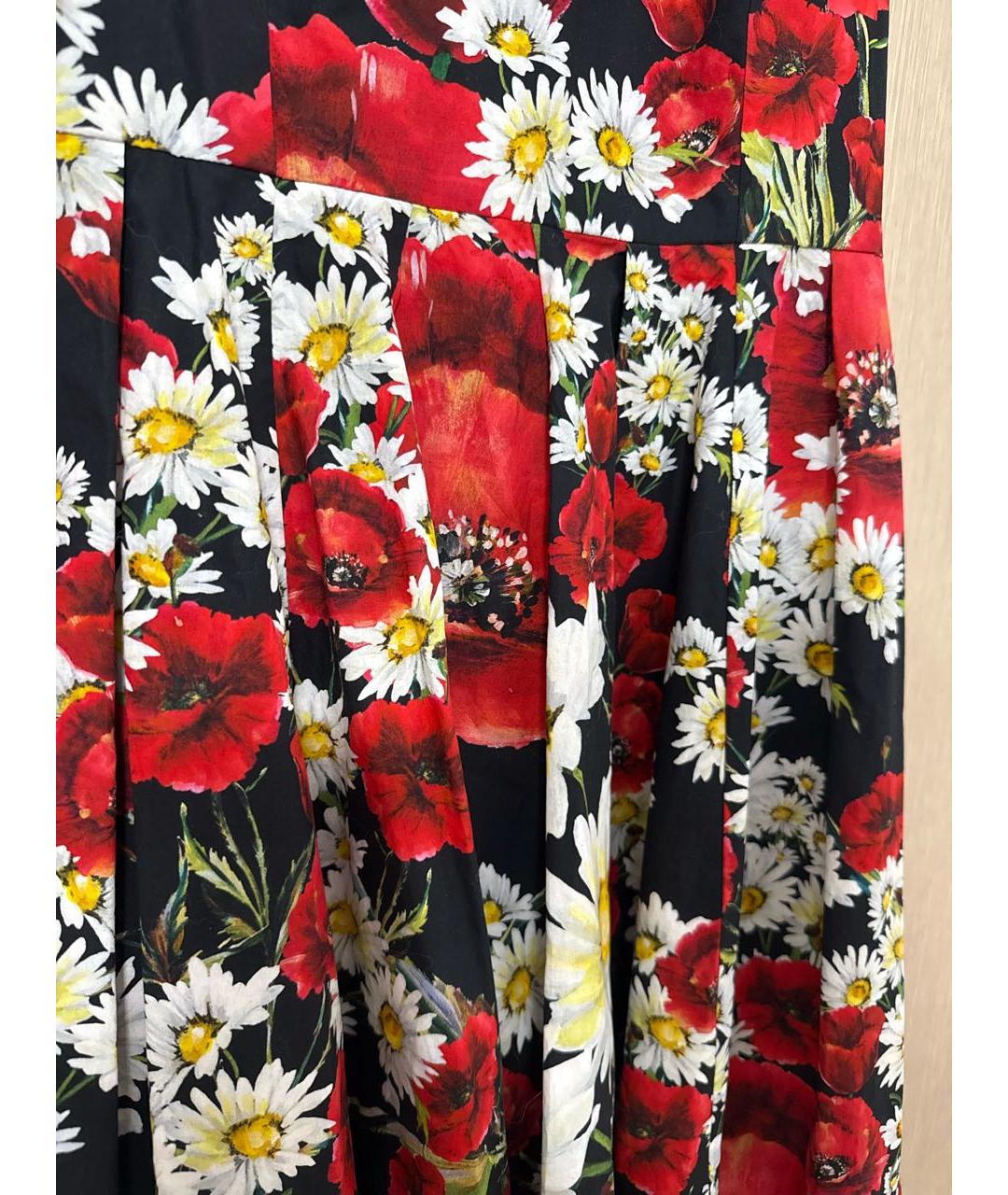 DOLCE&GABBANA Черное хлопковое повседневное платье, фото 4