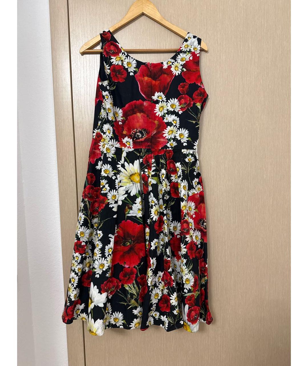 DOLCE&GABBANA Черное хлопковое повседневное платье, фото 2