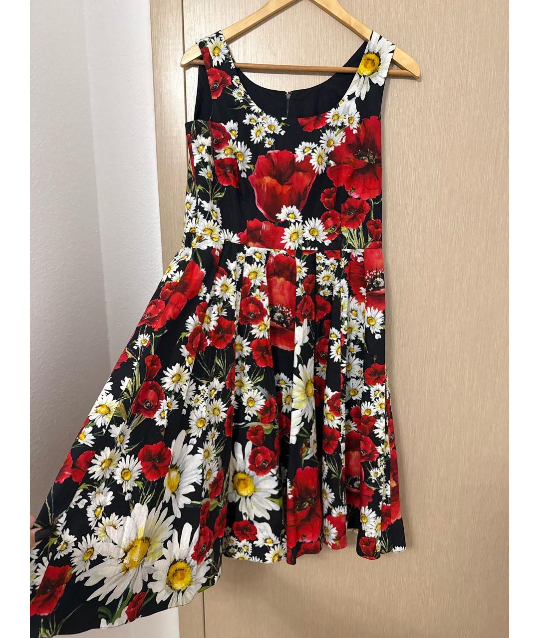 DOLCE&GABBANA Черное хлопковое повседневное платье, фото 5