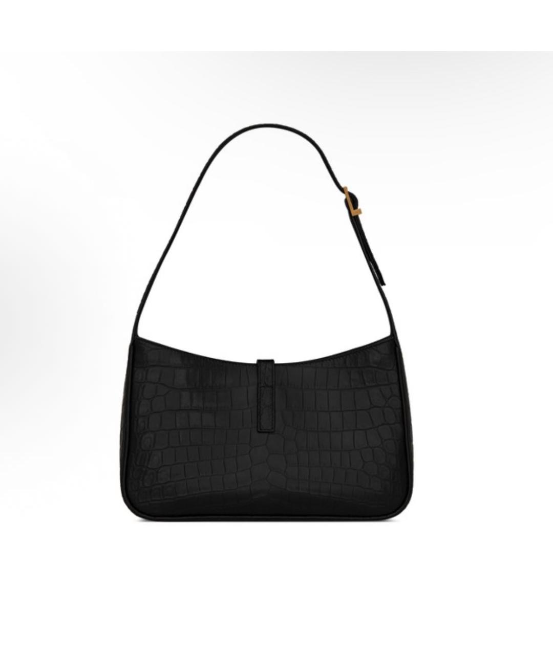 SAINT LAURENT Черная кожаная сумка с короткими ручками, фото 4