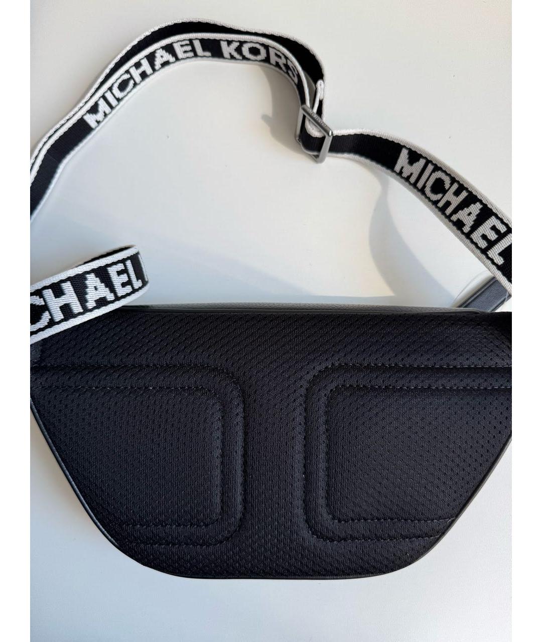 MICHAEL KORS Черная кожаная поясная сумка, фото 2