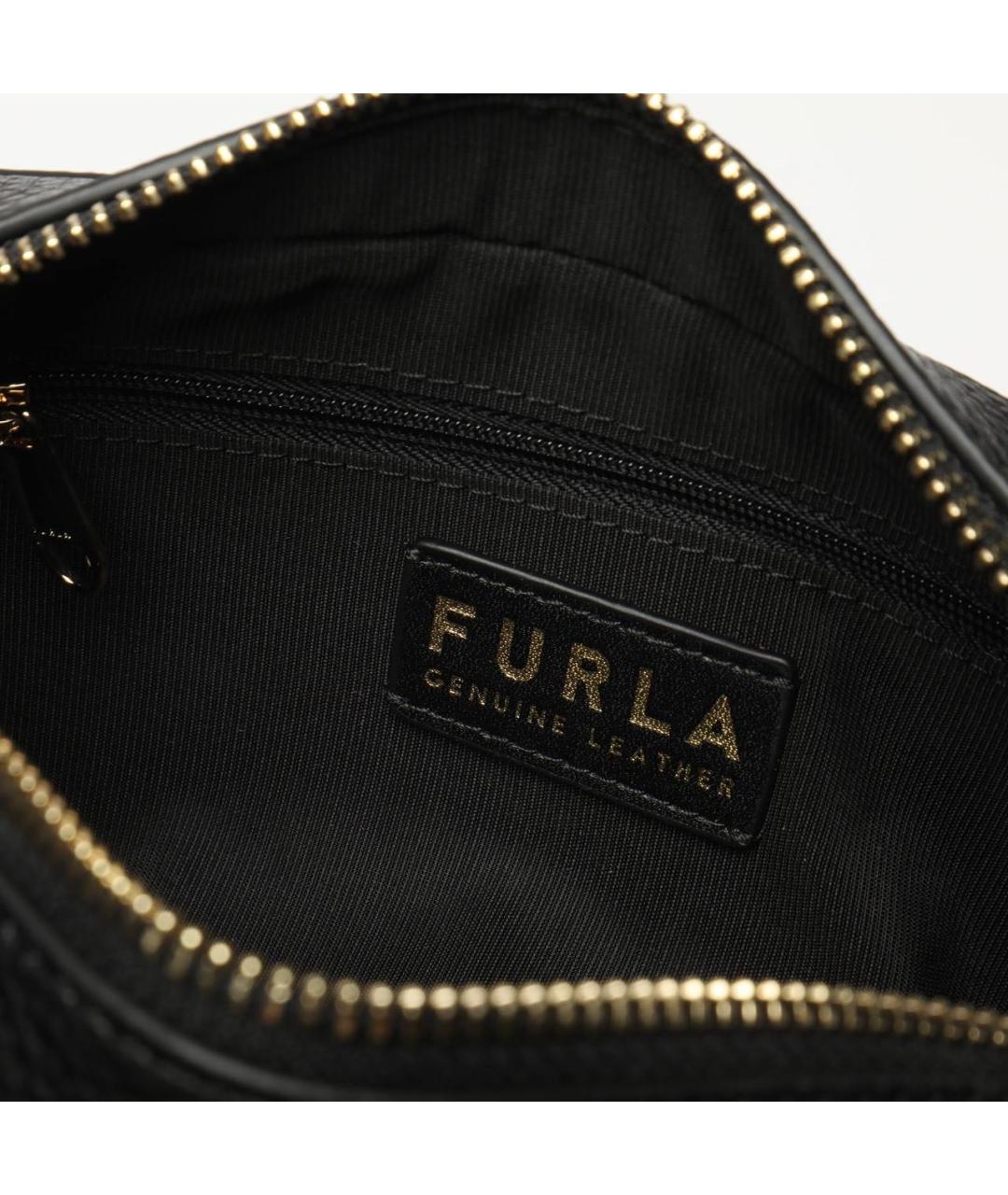 FURLA Черная кожаная сумка через плечо, фото 3