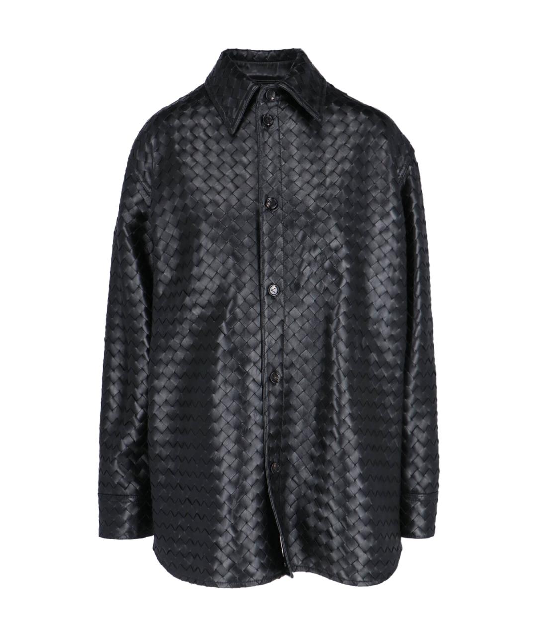 BOTTEGA VENETA Черная кожаная рубашка, фото 1
