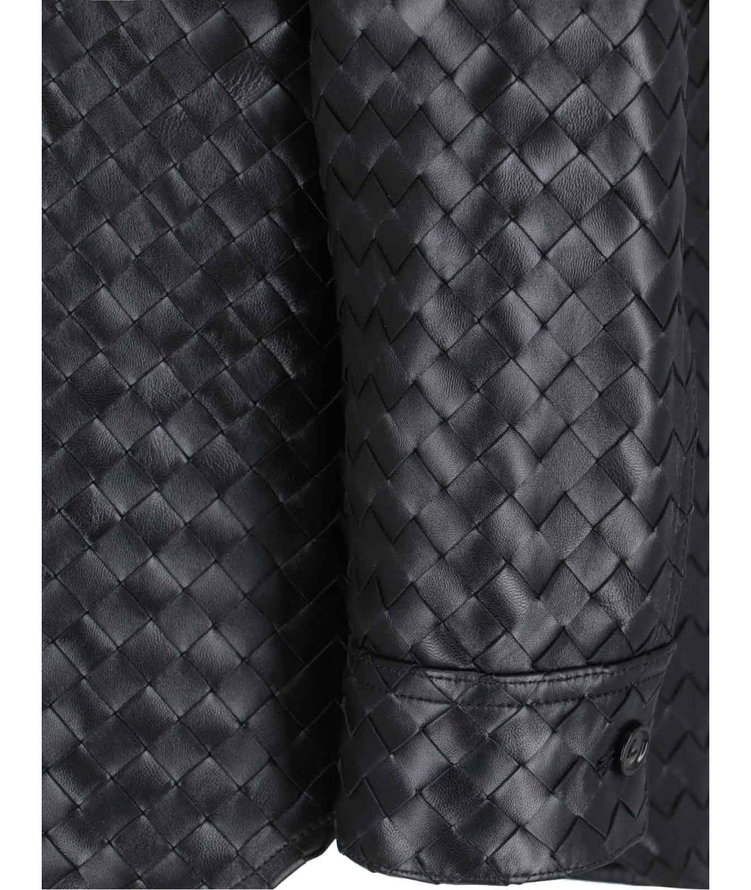 BOTTEGA VENETA Черная кожаная рубашка, фото 3