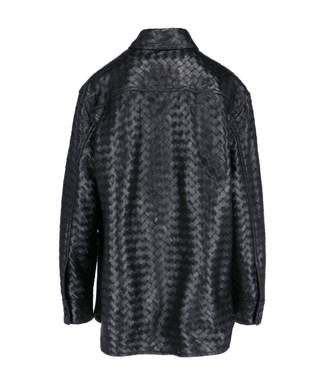 BOTTEGA VENETA Черная кожаная рубашка, фото 2