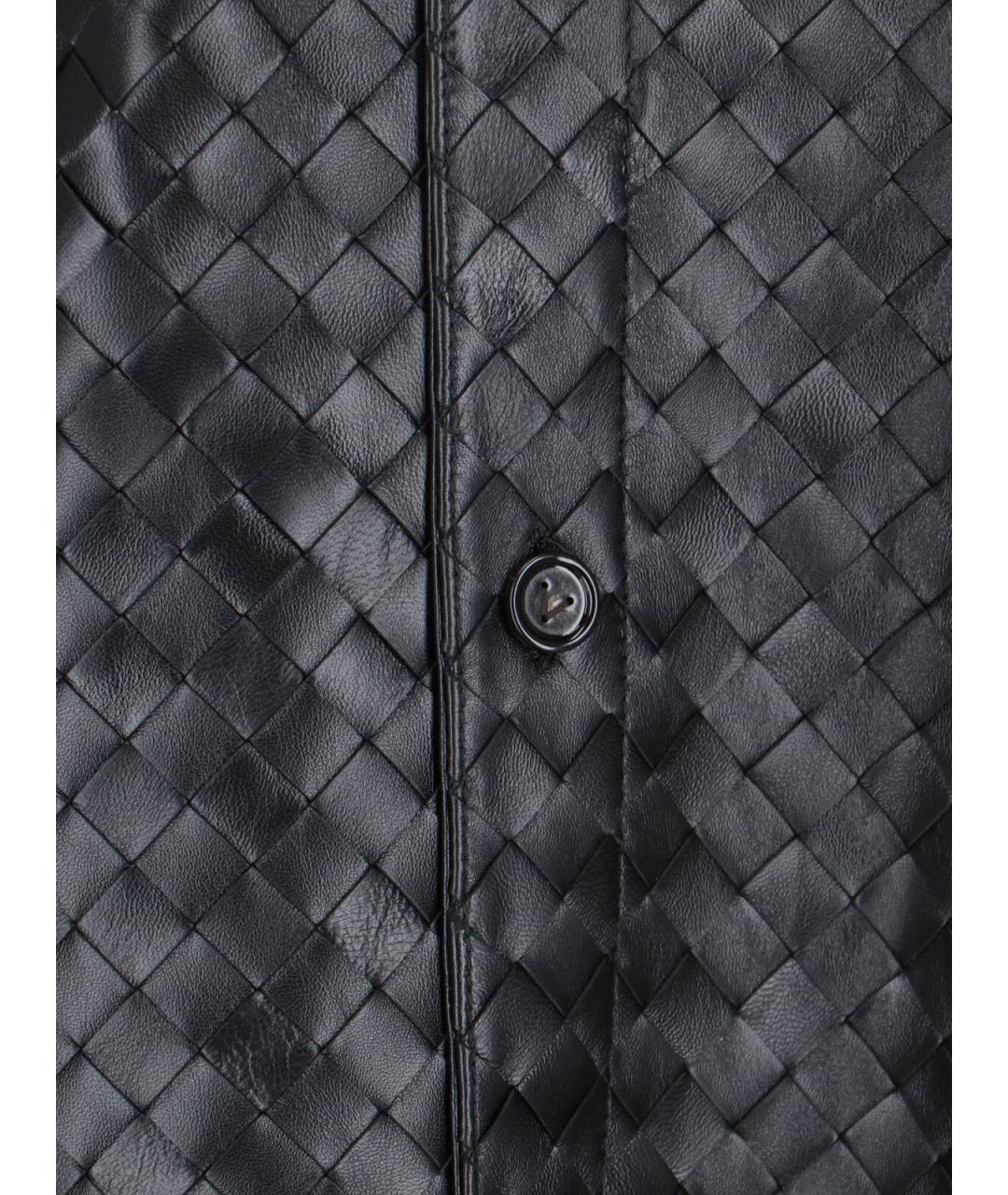 BOTTEGA VENETA Черная кожаная рубашка, фото 4