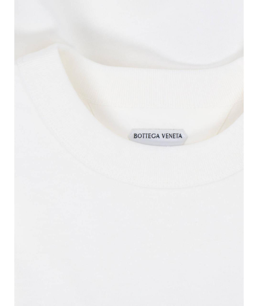 BOTTEGA VENETA Белая хлопковая футболка, фото 4