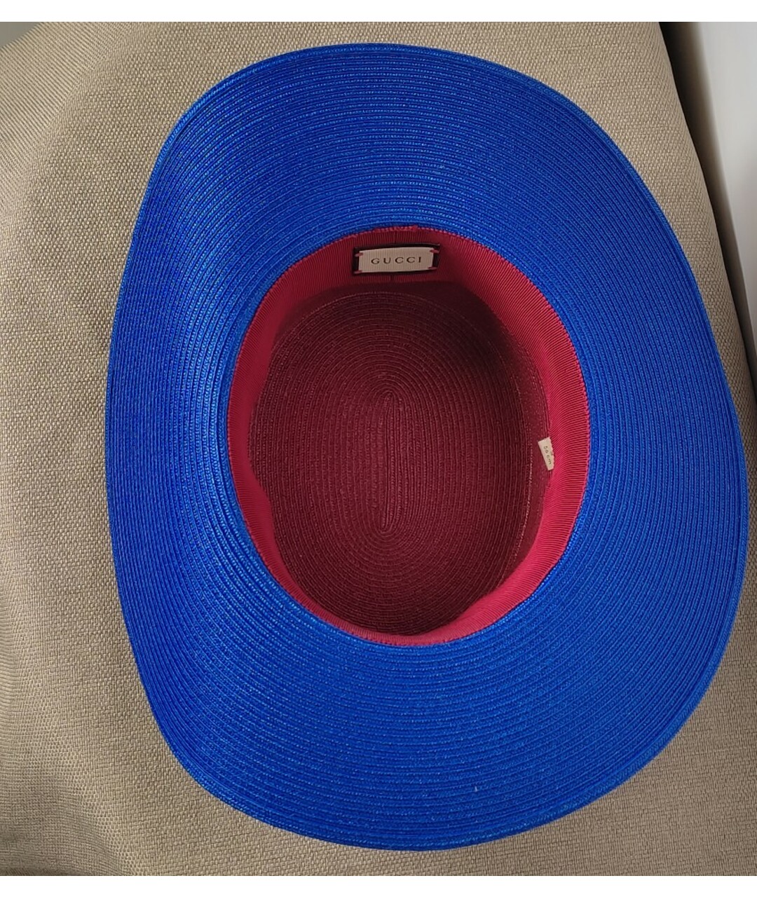 GUCCI Синяя соломенная шляпа, фото 3