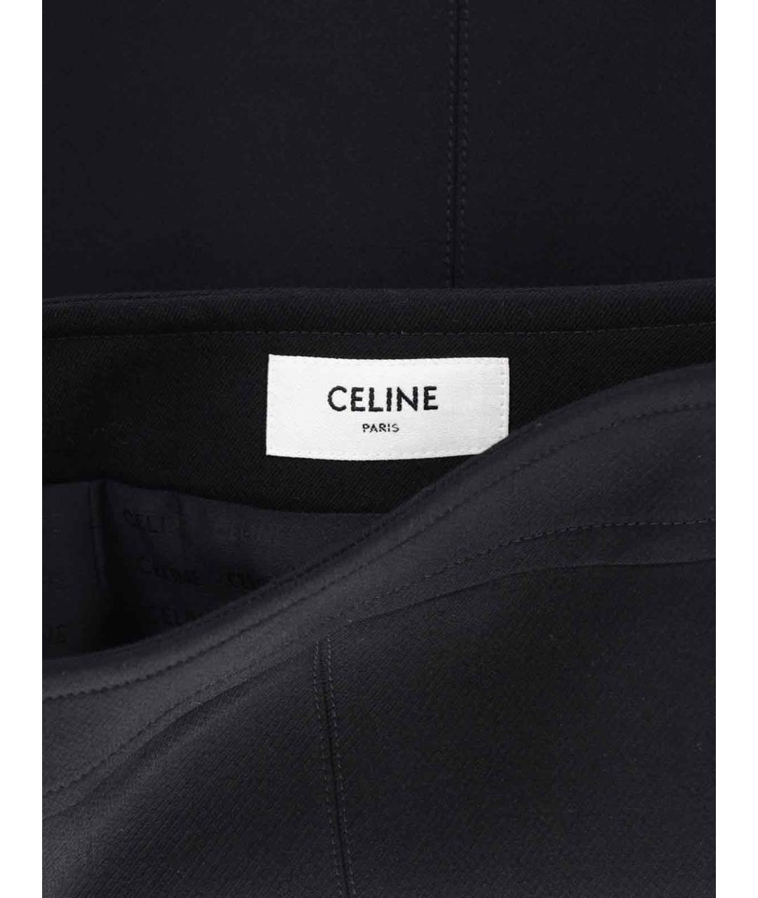 CELINE Черная шерстяная юбка мини, фото 5
