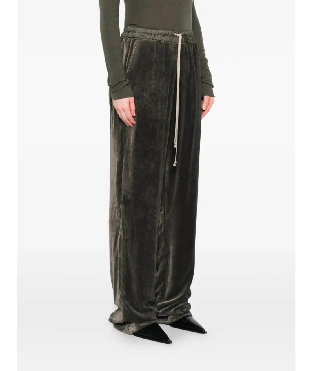 RICK OWENS Серые прямые брюки, фото 3