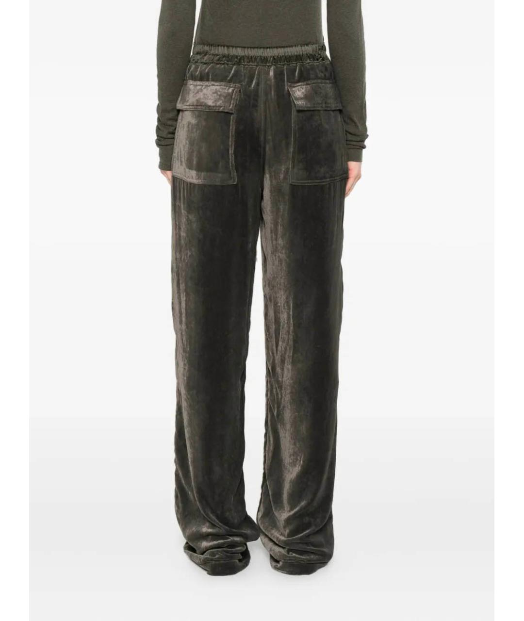 RICK OWENS Серые прямые брюки, фото 4