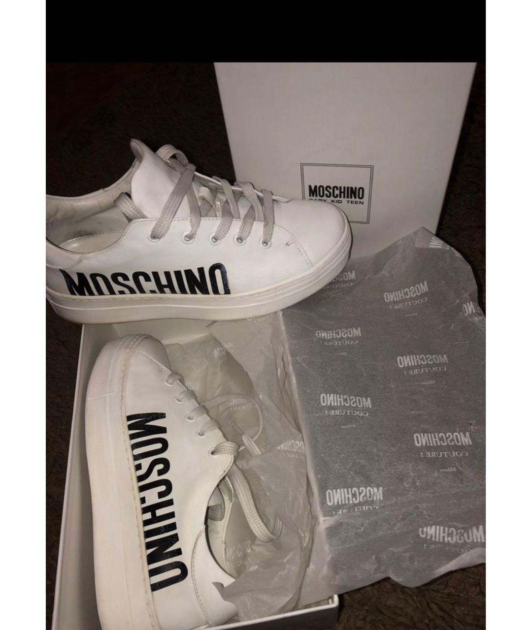 MOSCHINO Белые кожаные кеды, фото 5