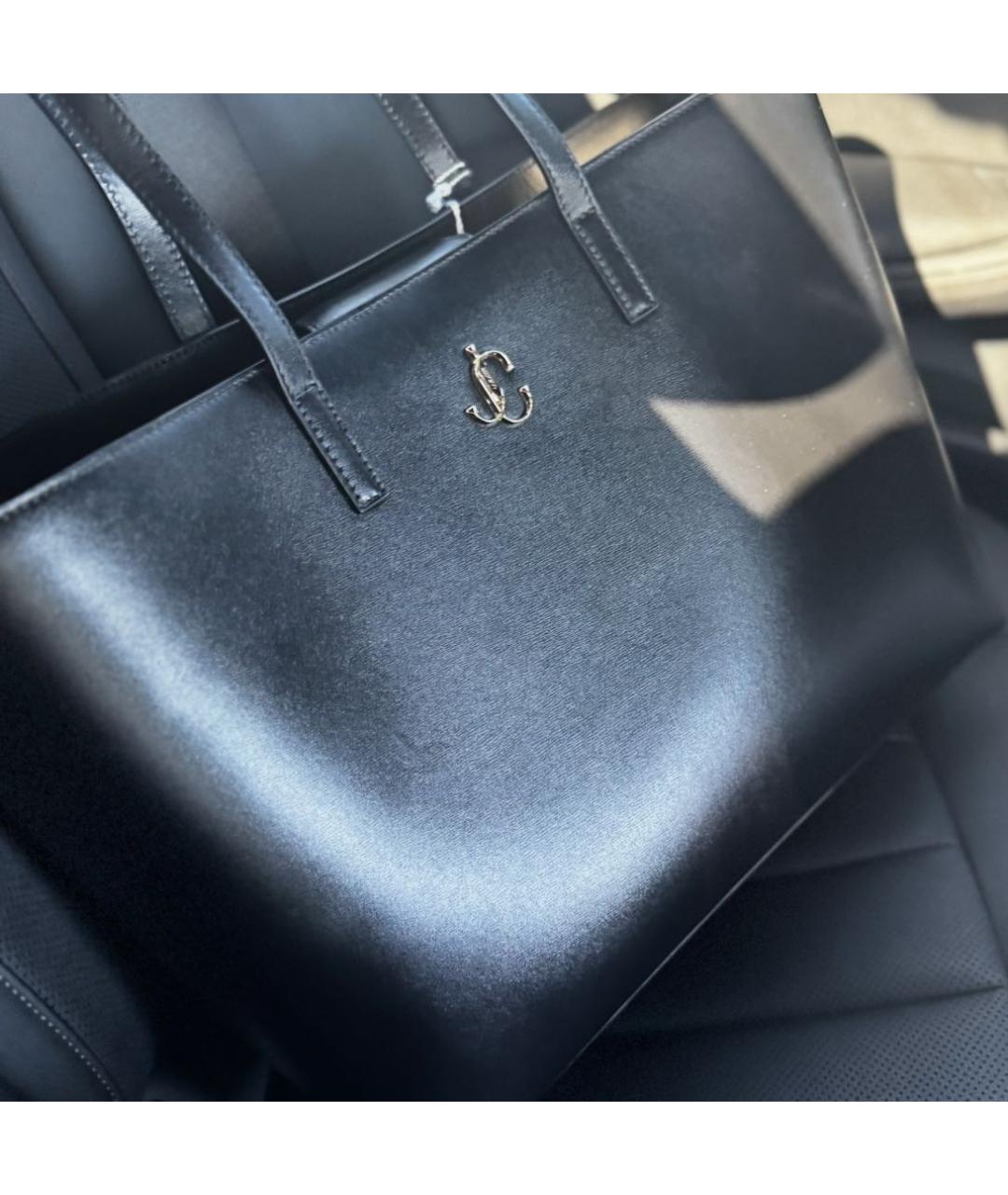 JIMMY CHOO Черная кожаная сумка с короткими ручками, фото 2