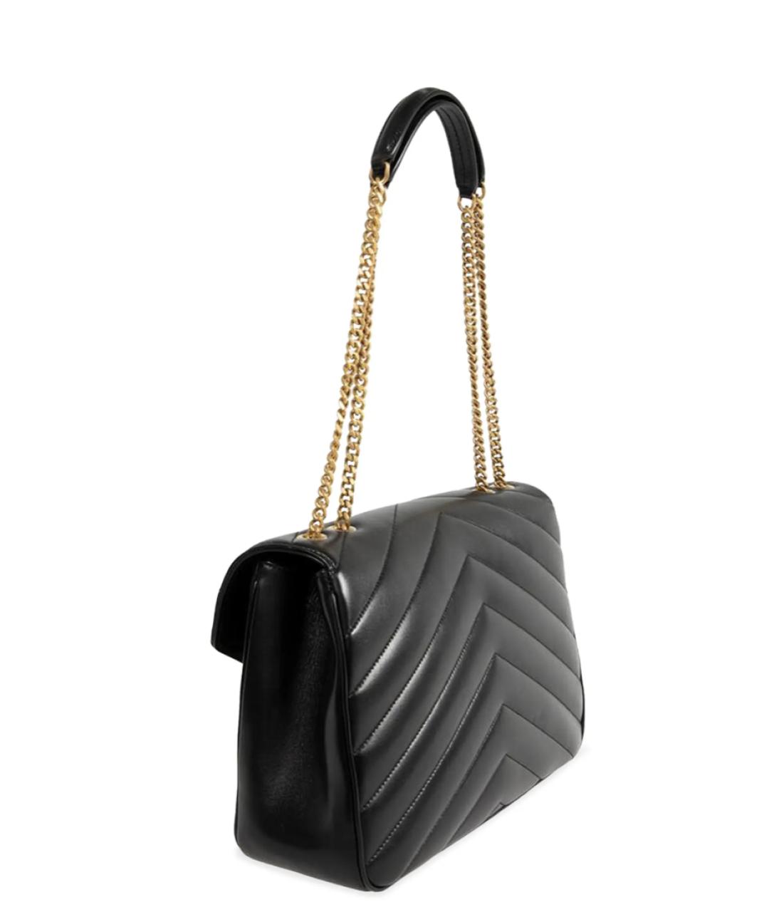 SAINT LAURENT Черная кожаная сумка через плечо, фото 2