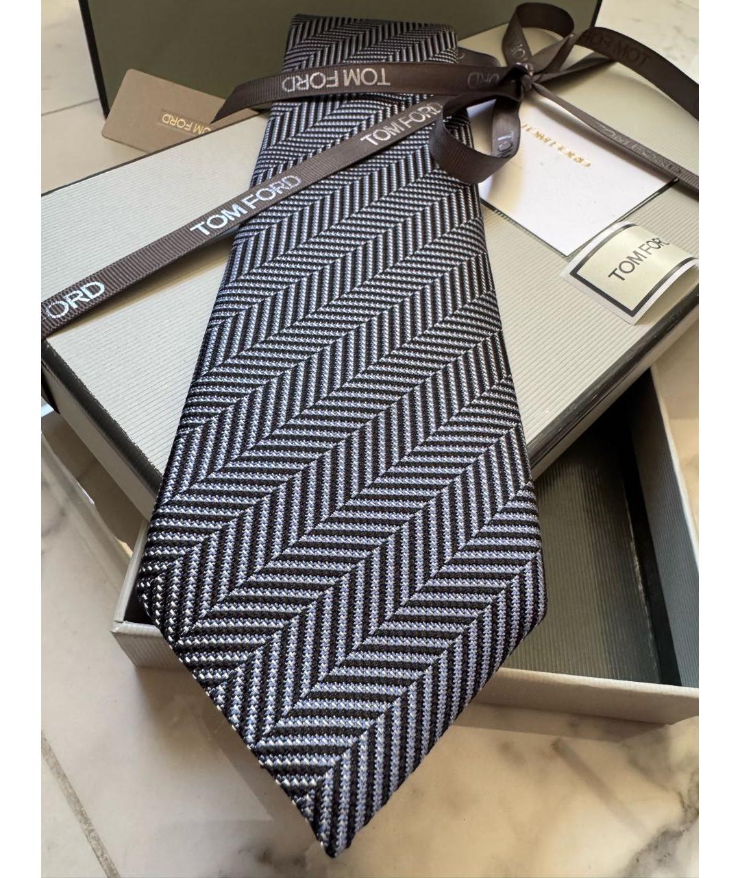 TOM FORD Голубой шелковый галстук, фото 2